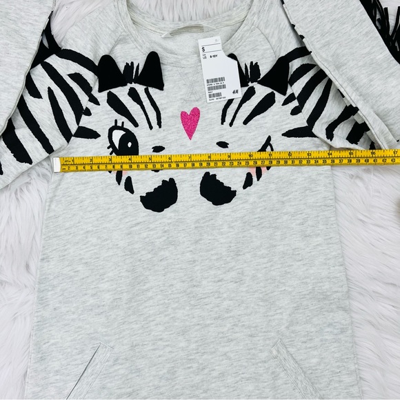 NWT Girls H&M Zebra Sweater Dress with Fringes - Picture 9 of 12